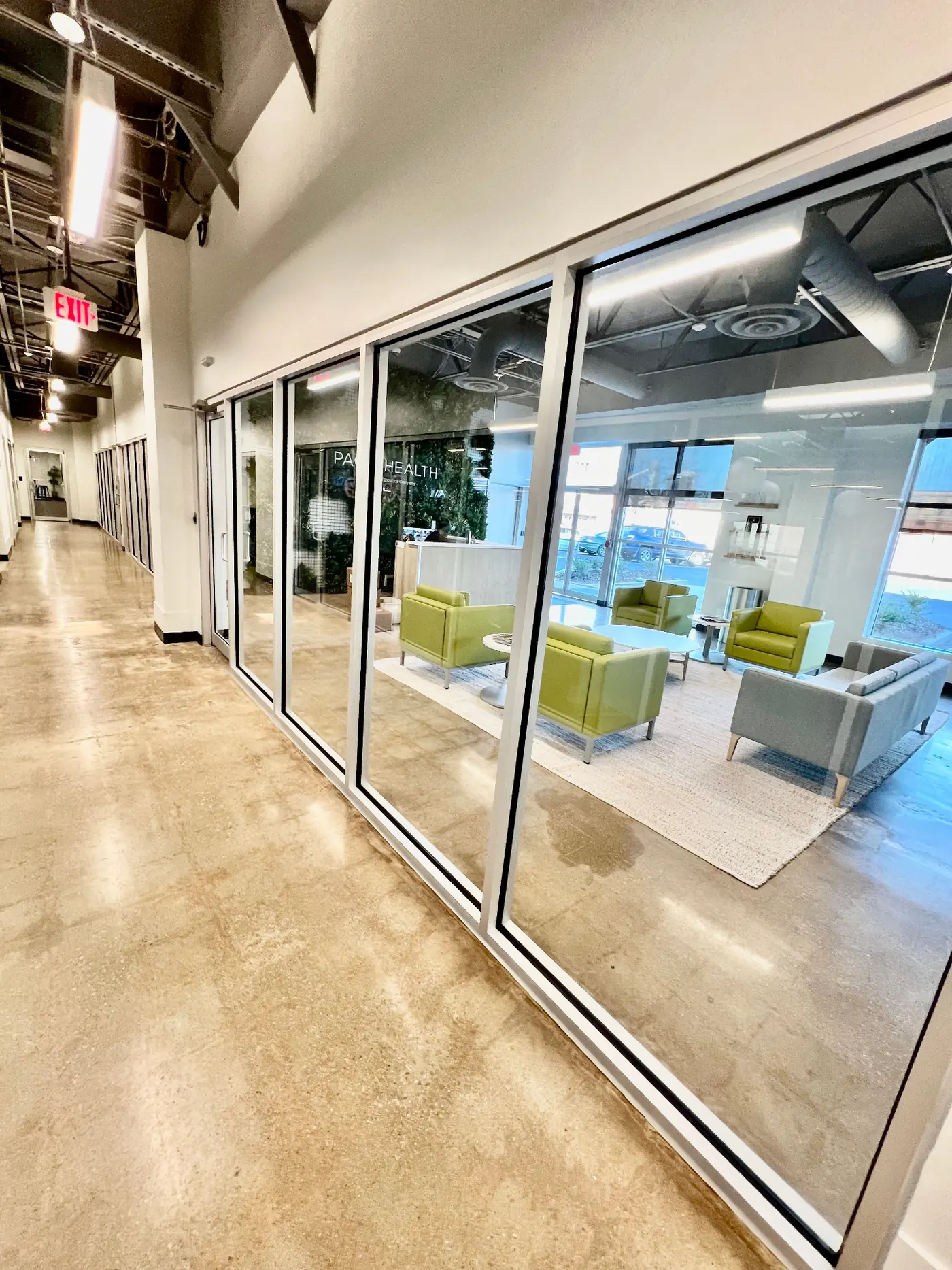 Open office space cleaned on a nightly janitorial schedule